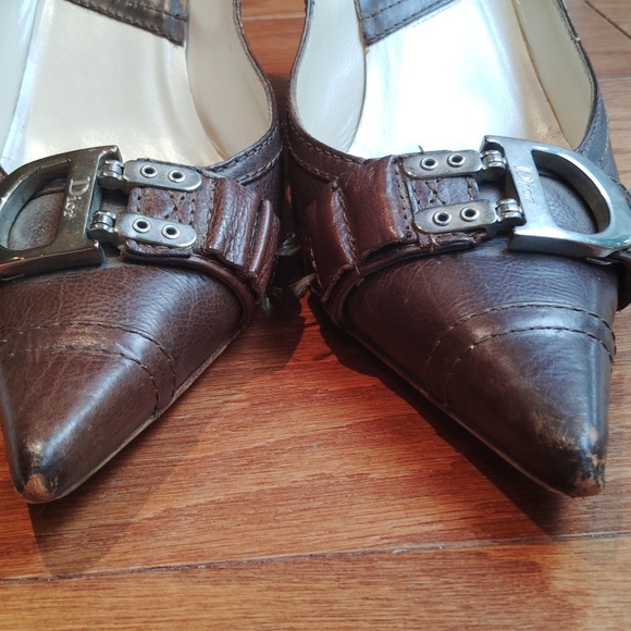 Dior women's high heel shoes size 40 and a half dark brown with buckle detail - Picture 8 of 11